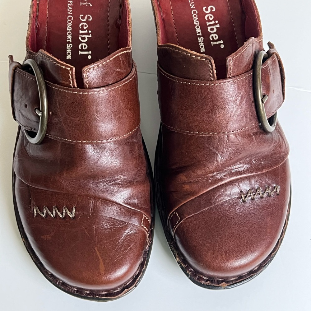 Josef Seibel Leather Clogs With Buckle - Picture 7 of 16